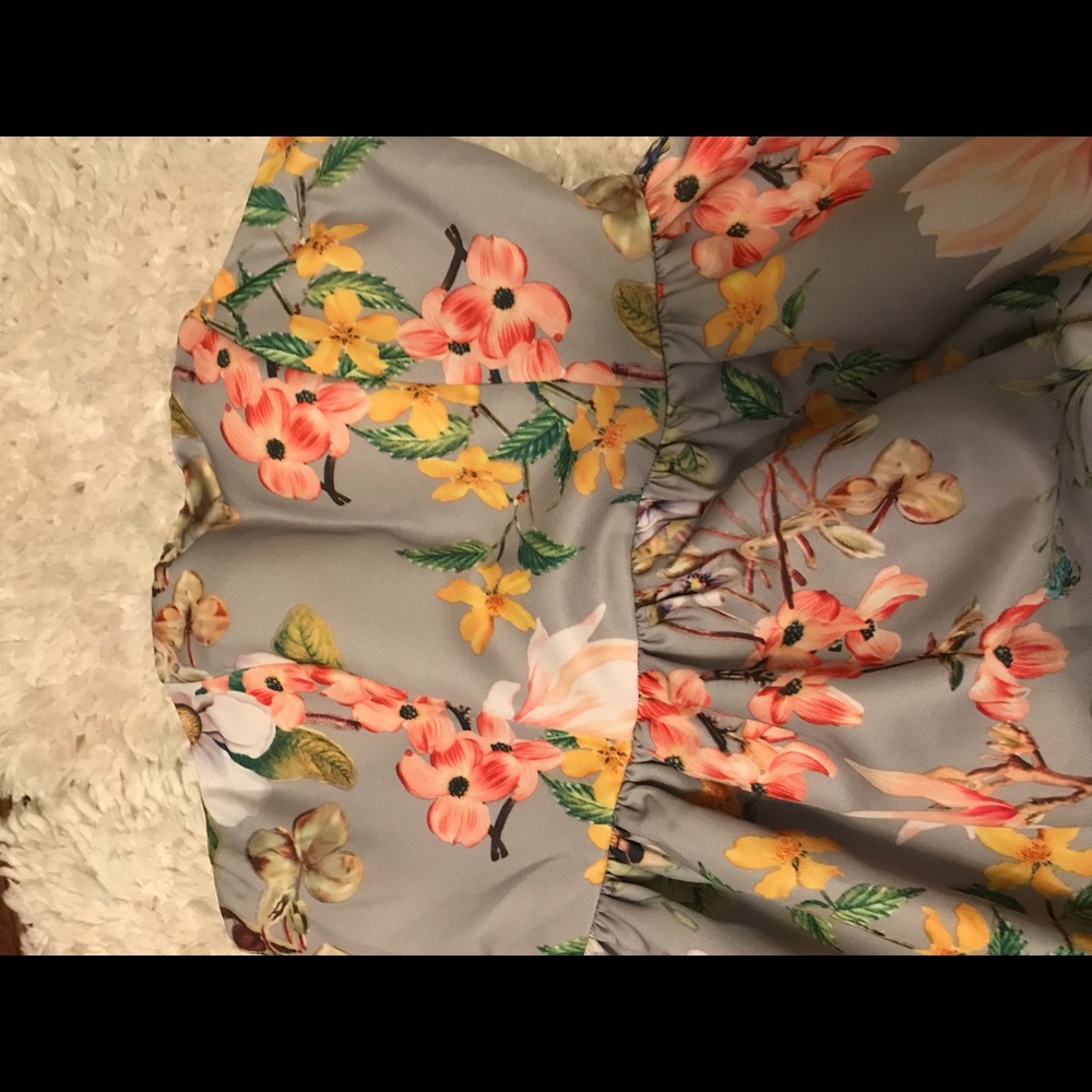 Strapless floral dress